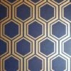 Arthouse Luxe Hexagon Textured Wallpaper (10m X 53cm) (Navy/Gold)