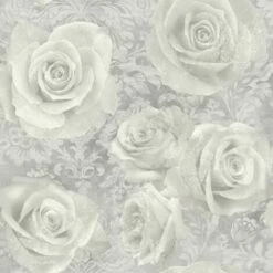 Arthouse Reverie Rose Wallpaper (32.1ft X 21in) (Silver)