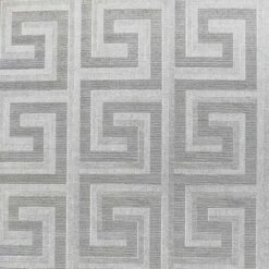 Arthouse Greek Key Foil Textured Wallpaper (10m X 53cm) (Silver)