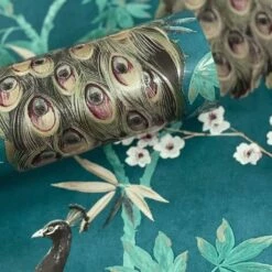 Arthouse Opulent Peacock Wallpaper (32.1ft X 21in) (Teal/Gold) -ARTHOUSE SHOP 70395110 3