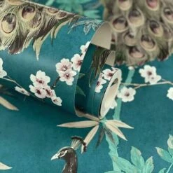 Arthouse Opulent Peacock Wallpaper (32.1ft X 21in) (Teal/Gold) -ARTHOUSE SHOP 70395110 4