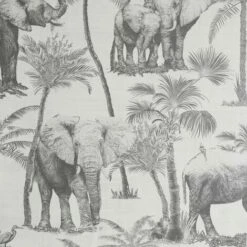 Arthouse Safari Elephant Wallpaper (32.8ft X 21in) (Grey)