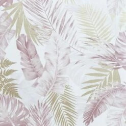 Arthouse Artistick Tropical Soft Wallpaper (19.7ft X 21in) (Blush/Gold)
