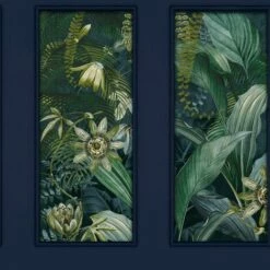 Arthouse Wild Vibes Paul Moneypenny Wallpaper (One Size) (Navy Blue/Emerald Green)