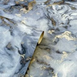 Arthouse Bahia Marble Wallpaper (10m X 53cm) (Navy) -ARTHOUSE SHOP 71067929 3