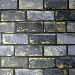 Arthouse Brick Wallpaper (10m X 53cm) (Navy/Gold)