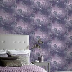 Damselfly Purple Trees Butterflies Floral Flower Glitter Sparkly Luxury Arthouse -ARTHOUSE SHOP 7916170 3