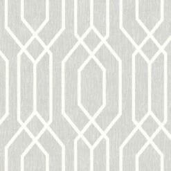 Light Grey New York Geometric Wallpaper Trellis Hexagon Modern Arthouse
