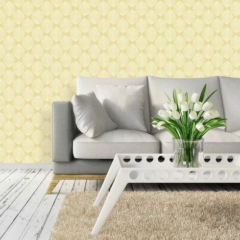 Yellow Scandi Leaf Wallpaper Floral Flower Geometric Nature Leaves Arthouse VIP 2 Yellow Scandi Leaf Wallpaper Floral Flower Geometric Nature Leaves Arthouse VIP - Image 2