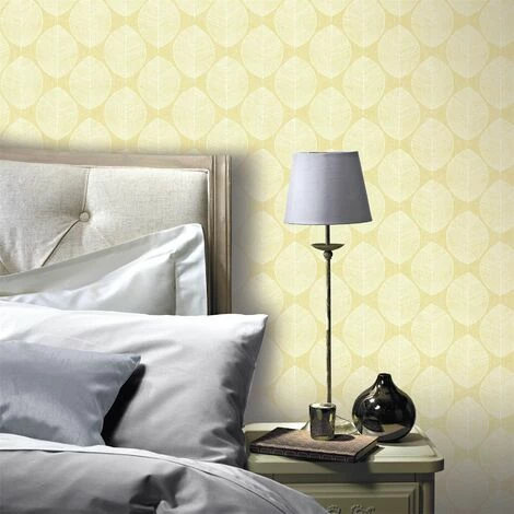 Yellow Scandi Leaf Wallpaper Floral Flower Geometric Nature Leaves Arthouse VIP 3 Yellow Scandi Leaf Wallpaper Floral Flower Geometric Nature Leaves Arthouse VIP - Image 3