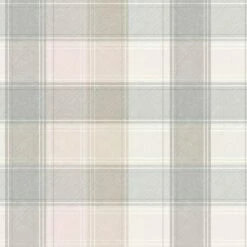 Arthouse Country Check Tartan Plaid Pink Grey Wallpaper Checked Chequered