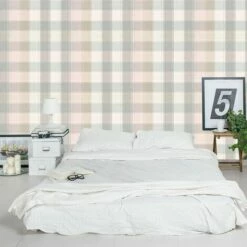 Arthouse Country Check Tartan Plaid Pink Grey Wallpaper Checked Chequered -ARTHOUSE SHOP 9018223 3