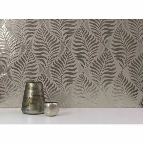 Foil Vinyl Leaves Wallpaper Silver Arthouse Floral Metallic Geometric Shimmer Foil Vinyl Leaves Wallpaper Silver Arthouse Floral Metallic Geometric Shimmer -ARTHOUSE SHOP 9030810 2