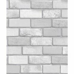 Arthouse Diamond Brick Silver Glitter Textured Vinyl Wallpaper Modern Wallpaper